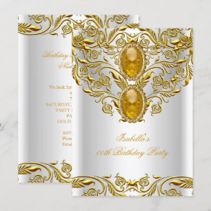 Invitation Or Royal sur Fête d'Anniversaire Élégante et Haut