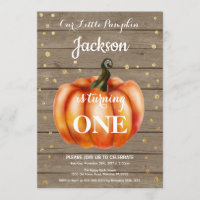 Or rustique d'invitation d'anniversaire d'automne