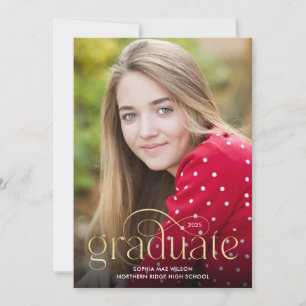 Invitation Or simple Flourish Type 1 photo Grad Party