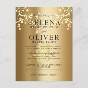 Invitation Or Splendor Double Bonheur   Mariage chinois