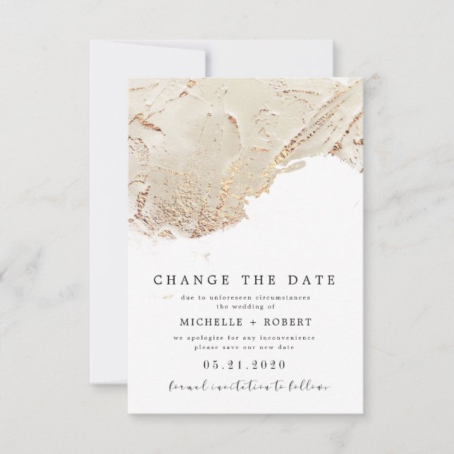 Invitation or texturé Photo Modifier La Date (Devant)