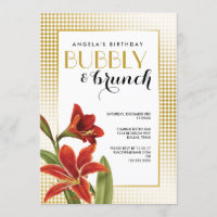 Or vérifié par fleur rouge d'amaryllis