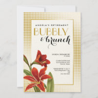 Or vérifié par fleur rouge d'amaryllis