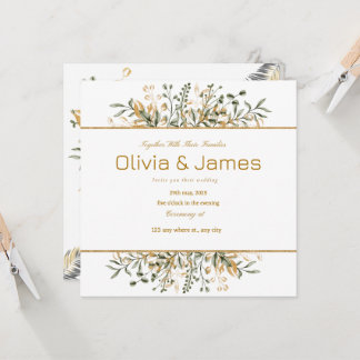 Invitation Or Vert Luxe pour jour spécial