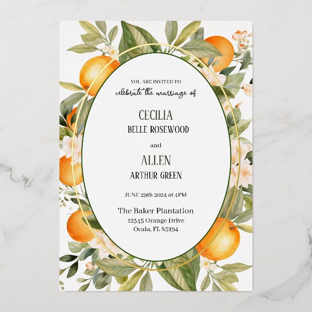 Invitation Orang Blossom Foil (Recto)