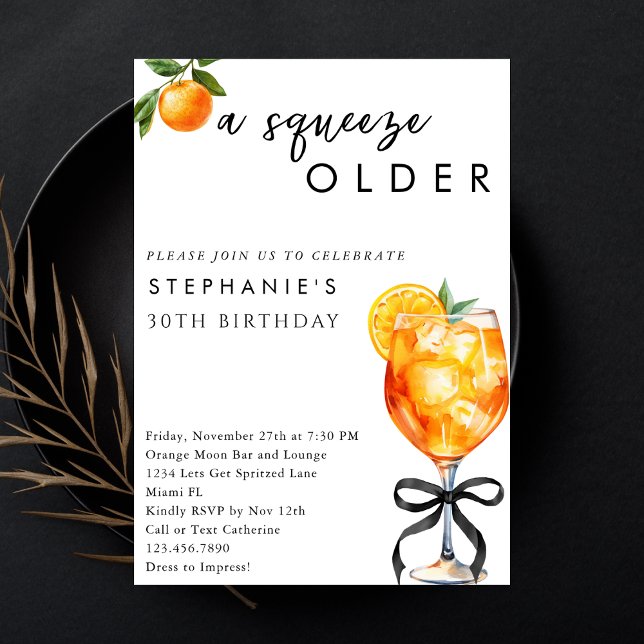 Invitation Orange Aperol Spritz Un peu plus vieux 30e Anniver (Créateur téléchargé)