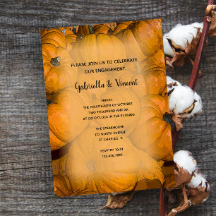 Invitation Orange Automne Citrouille Engagement Party Invitat