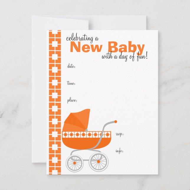 Invitation orange Baby Buggy (Devant)