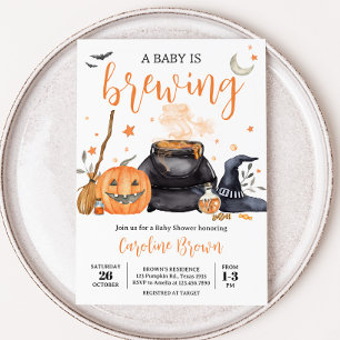 Invitation Orange Baby est en train de brasser de mignons Bab