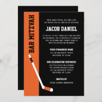 Orange Black Hockey Bar Mitzvah
