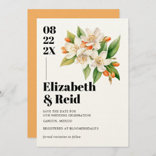 Invitation Orange Blossom & Jasmine Blooms Enregistrer la dat