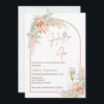 Invitation Orange Boho Cactus 40e anniversaire de fête Invita<br><div class="desc">Orange Boho Cactus 40e Anniversaire Invitation Faux rose or calligraphie moderne 40e anniversaire invitation dans un style bohème avec un arrangement de cactus oranges fleuris,  pampas herbe et un faux rose or arc et cap.</div>