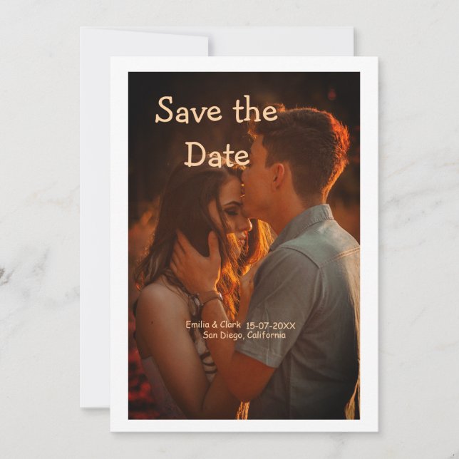 Invitation orange boho enregistrer la date QR ajouter le nom  (Devant)