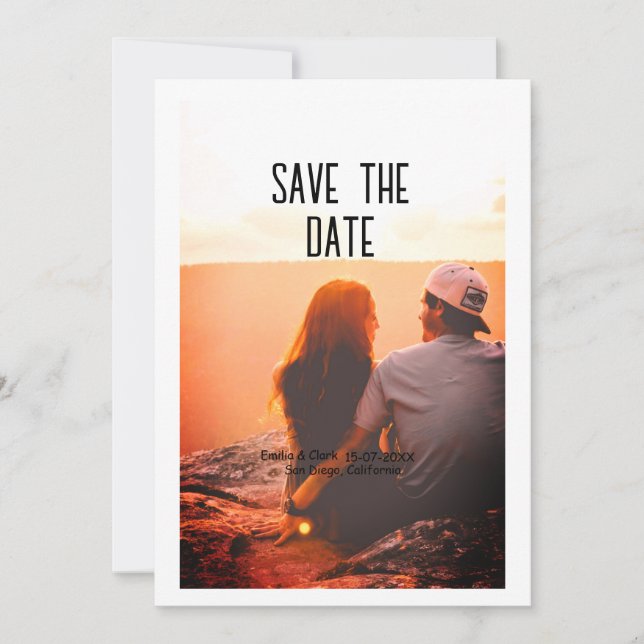 Invitation orange boho enregistrer la date QR ajouter le nom  (Devant)