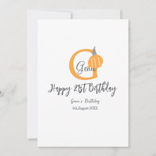 Invitation Orange citrouille automne anniversaire 21e chute d