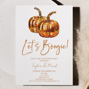 Invitation Orange Citrouille Disco Ball Boogie Halloween Part