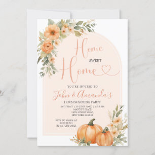 Invitation Orange Citrouille vert fleurie Fête du réchauffeme