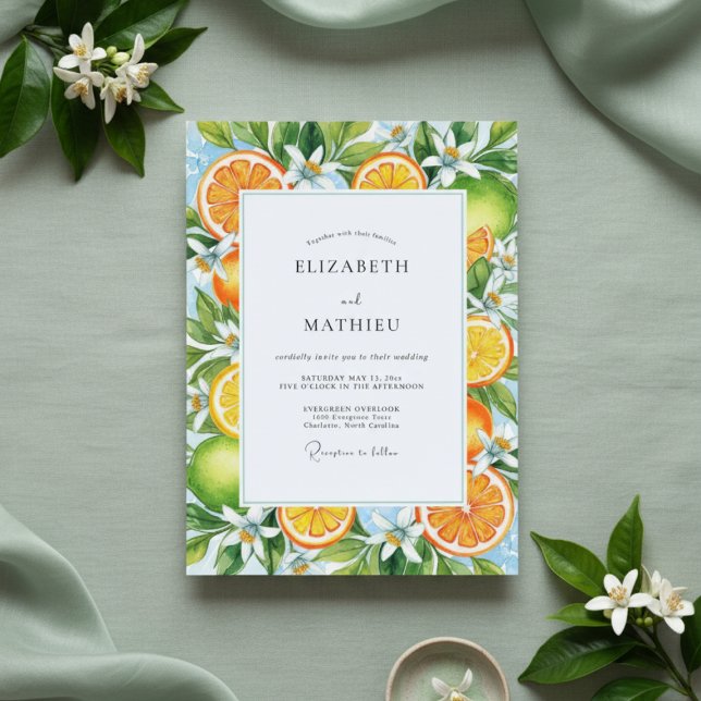Invitation Orange Citrus Blossom Wedding (Créateur téléchargé)