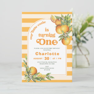 Invitation Orange Citrus Little Cutie Un 1er anniversaire
