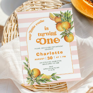 Invitation Orange Citrus Little Cutie Un 1er anniversaire
