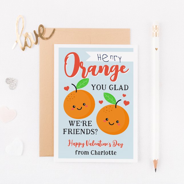 Invitation Orange Cuties Classroom Valentine's Day Card (Créateur téléchargé)
