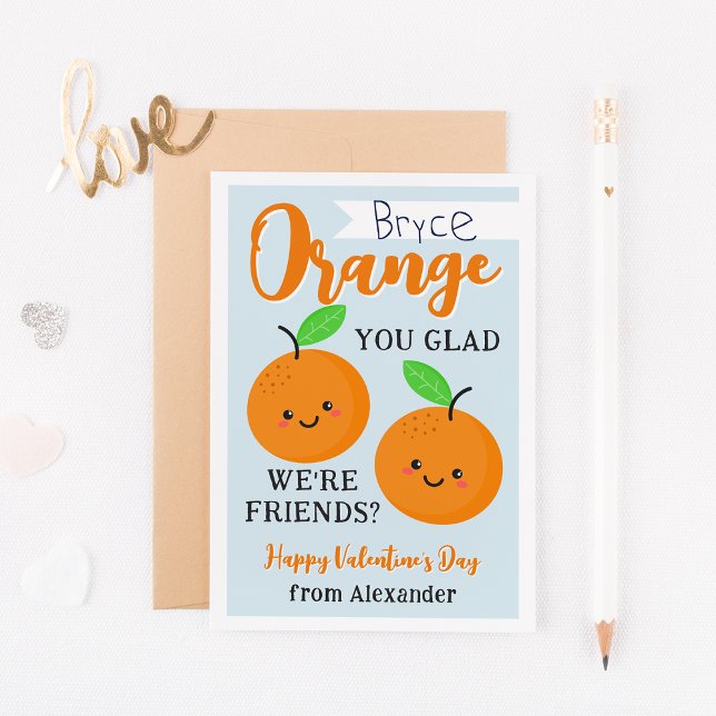 Invitation Orange Cuties Classroom Valentine's Day Card (Créateur téléchargé)