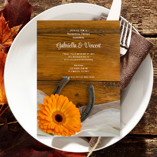 Invitation Orange Daisy Horseshoe Dîner De Répétition