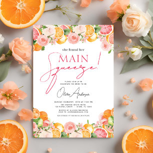 Invitation Orange de la Fête des mariées principale en agrume