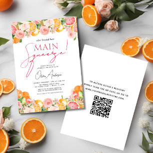 Invitation Orange de la Fête des mariées principale en agrume