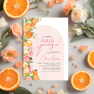 Invitation Orange de la Fête des mariées principale en agrume