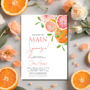 Invitation Orange de la Fête des mariées principale en agrume