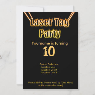 Invitation Orange de la partie de bande laser