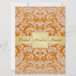 Invitation orange de monogramme de Fête de la