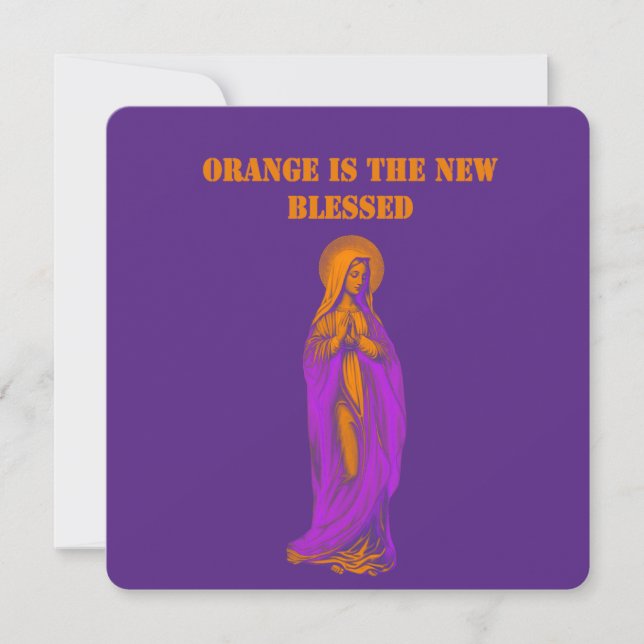 Invitation Orange est la Nouvelle Icône de la Vierge Marie (Devant)