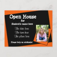 Invitation Orange et black open house