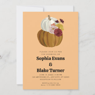 Invitation Orange et blanc Citrouille de automne Orange Maria