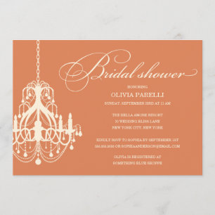 INVITATION ORANGE ET CRÈME DE FÊTE DE LA MARIÉE DU