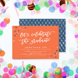 Invitation Orange Fêtons la fête des diplômés