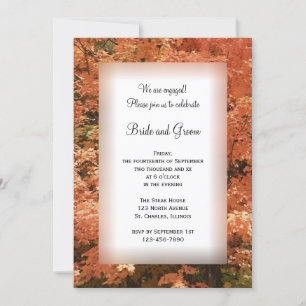 Invitation Orange Feuille Fall Engagement Party