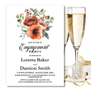 Invitation Orange Floral
