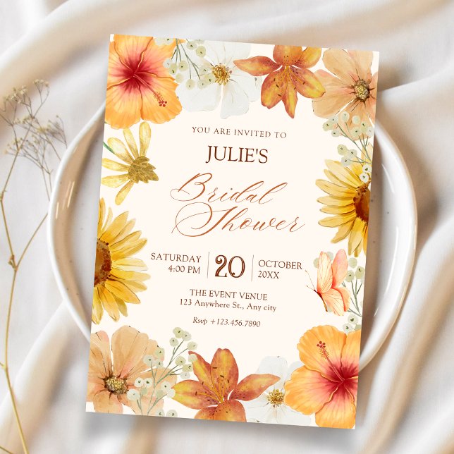 Invitation Orange flowers bridal shower (Créateur téléchargé)