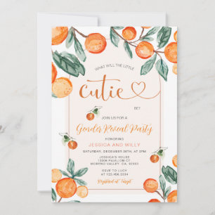 Invitation Orange Genre Reveal Qu'est-ce que la petite mignon