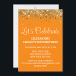 Invitation Orange Gold Parties scintillant 50e anniversaire C<br><div class="desc">50e anniversaire invitation de fête Cinquante, Fêtons le numérique N'importe quel âge, Téléchargement instantané Cinquante 51e 52e, Personnalisé Cinquantième 53e 54e 55e, Élégant Jalon modèle Golden Glam, Personnalisé 50 56e Confetti personnalisé, Calligraphie adulte Moderne Écriture stylish, Chic tendance simple pour elle, Bling 57ème 58ème 59ème célébration, 60ème Soixante 60 61ème...</div>