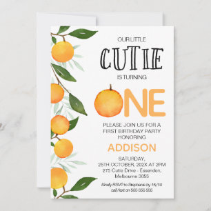 Invitation Orange Green Notre Petite Cutie Premier Anniversai