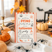 Invitation orange Halloween pour faire la fête ave