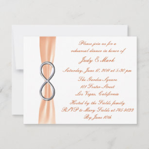Invitation Orange Infinity Mariage Dîner de répétition Invita