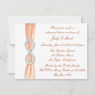 Invitation Orange Infinity Mariage Dîner de répétition Invita