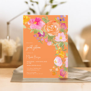 Invitation Orange Joli romantique été floral doux 16