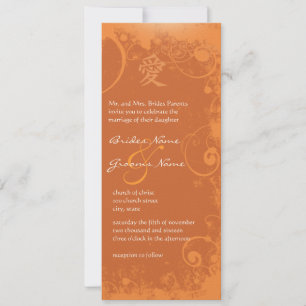 Invitation Orange Kanji Love Mariage