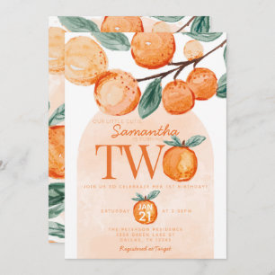 Invitation Orange Little Cutie 2 ans de fête